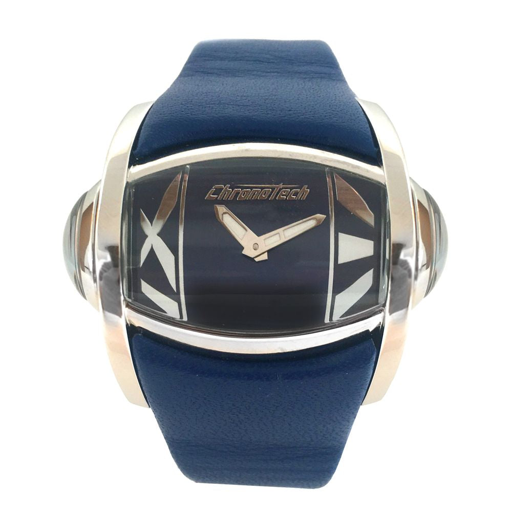 Montre Chronotech en cuir bleu