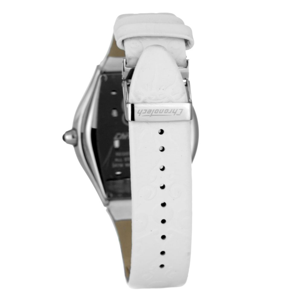Montre Chronotech en cuir blanc