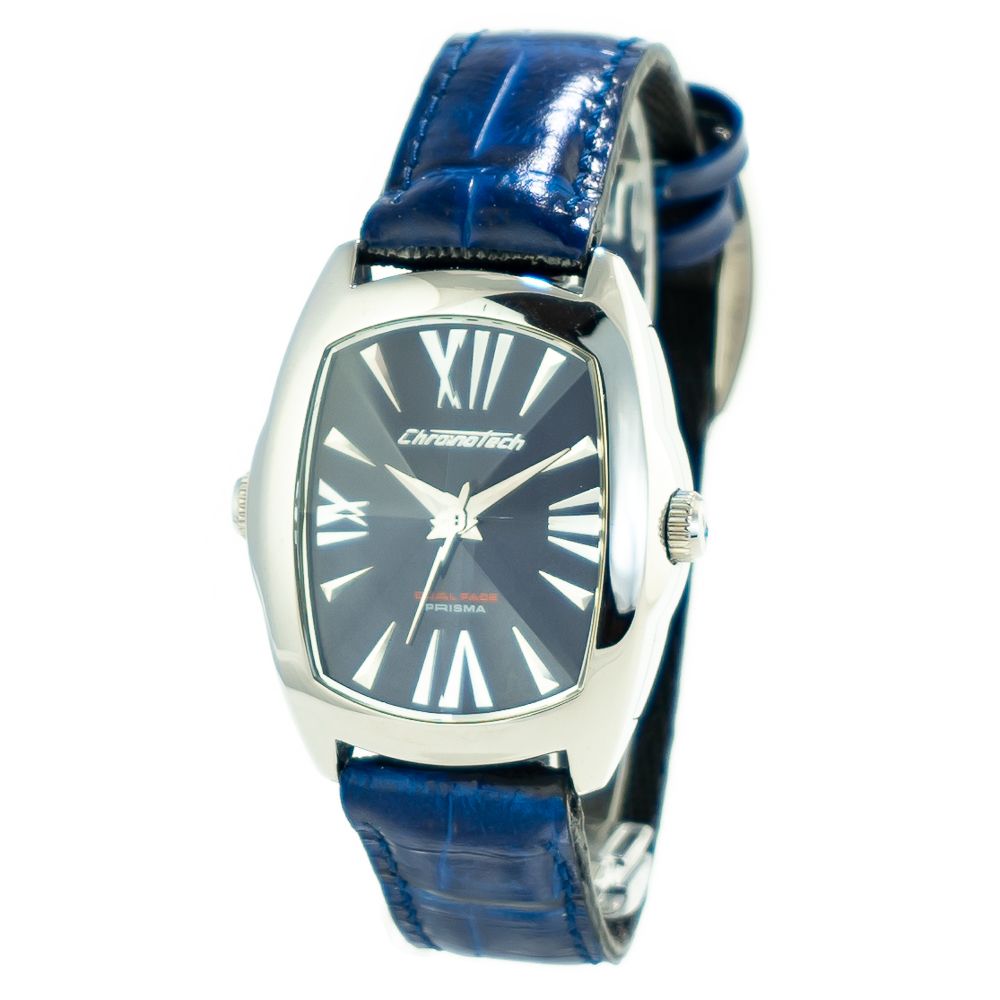 Montre Chronotech en cuir noir