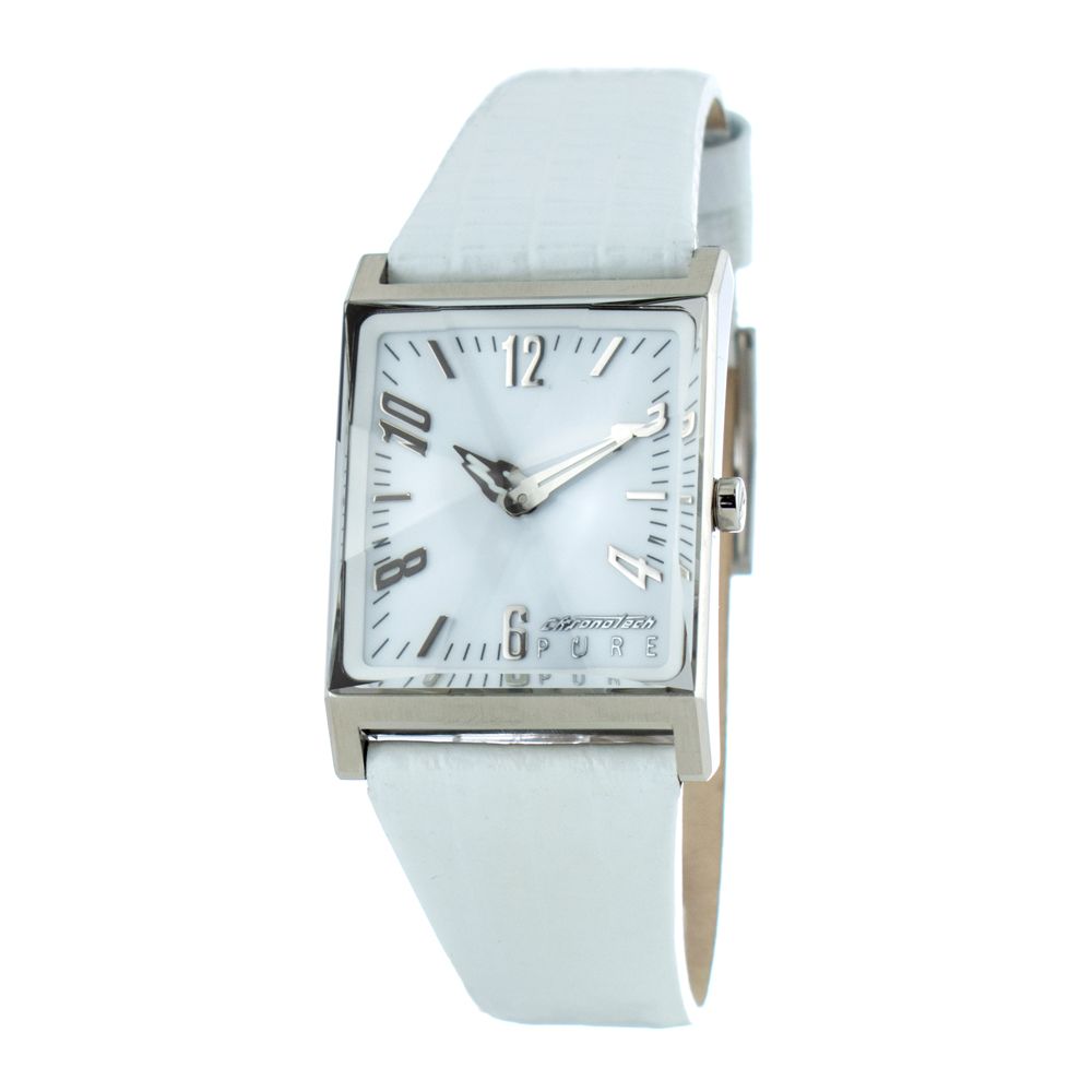 Montre Chronotech en cuir blanc