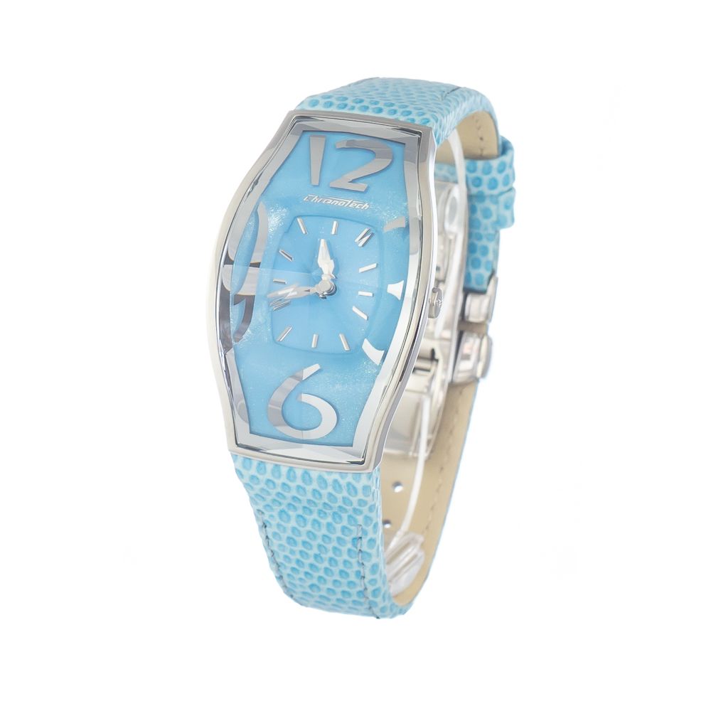 Montre Chronotech en cuir bleu