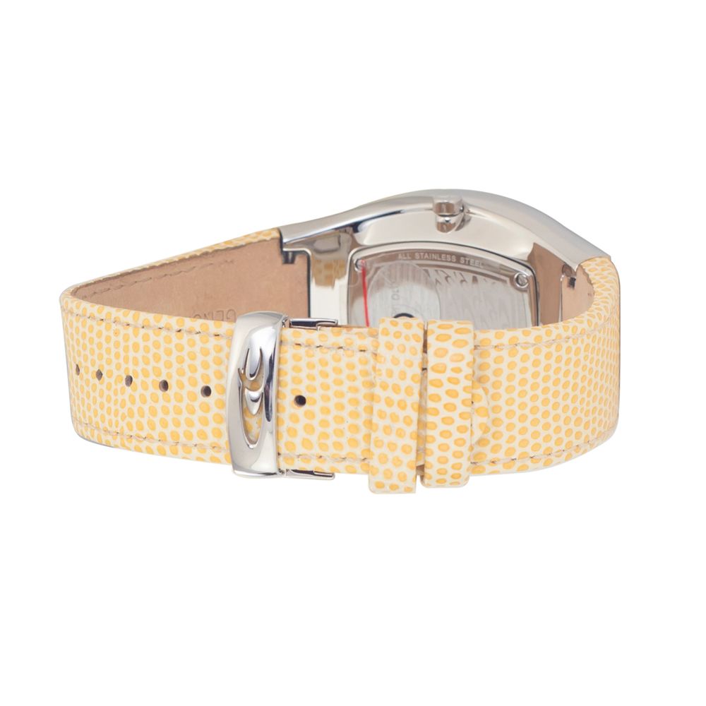Montre Chronotech en cuir jaune