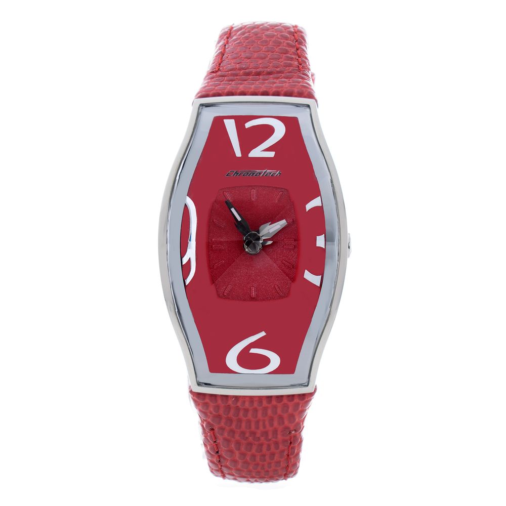 Montre Chronotech en cuir rouge