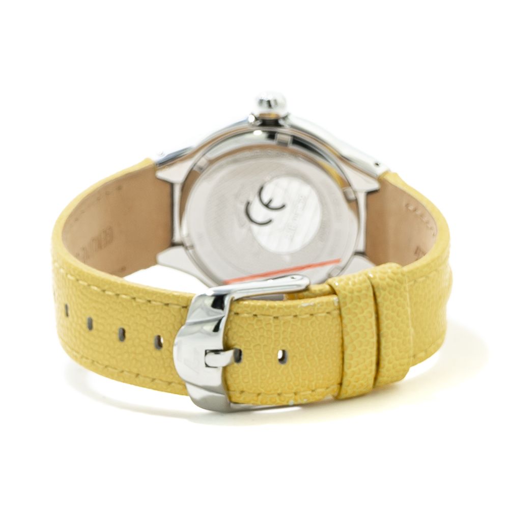 Montre Chronotech en cuir jaune
