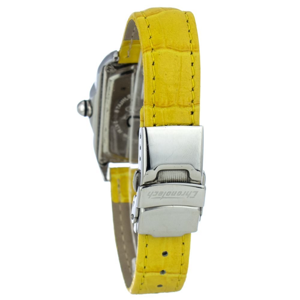 Montre Chronotech en cuir jaune