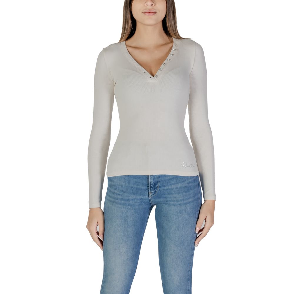 Guess Cream Viscose Long Sleeve by Guess