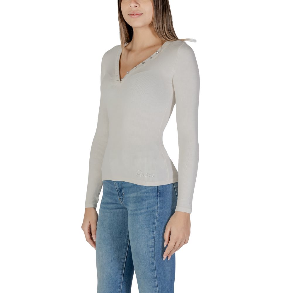 Guess Cream Viscose Long Sleeve by Guess