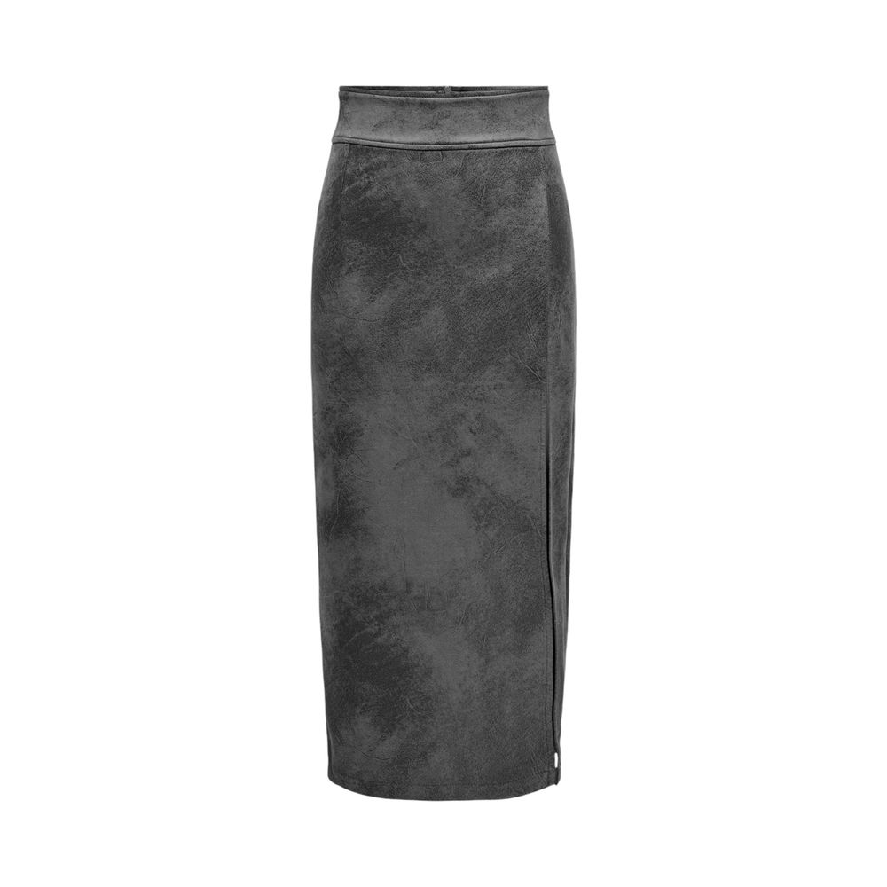 Jupe en cuir artificiel gris uniquement
