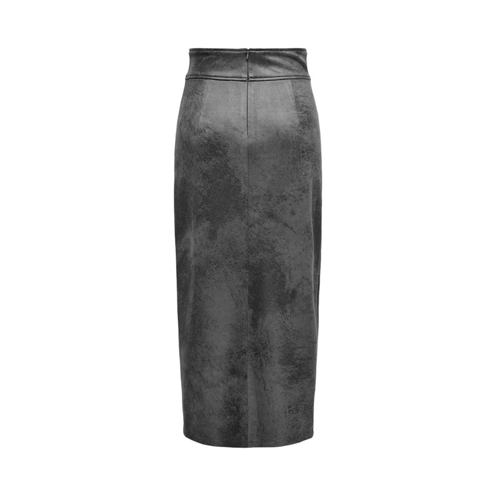 Jupe en cuir artificiel gris uniquement