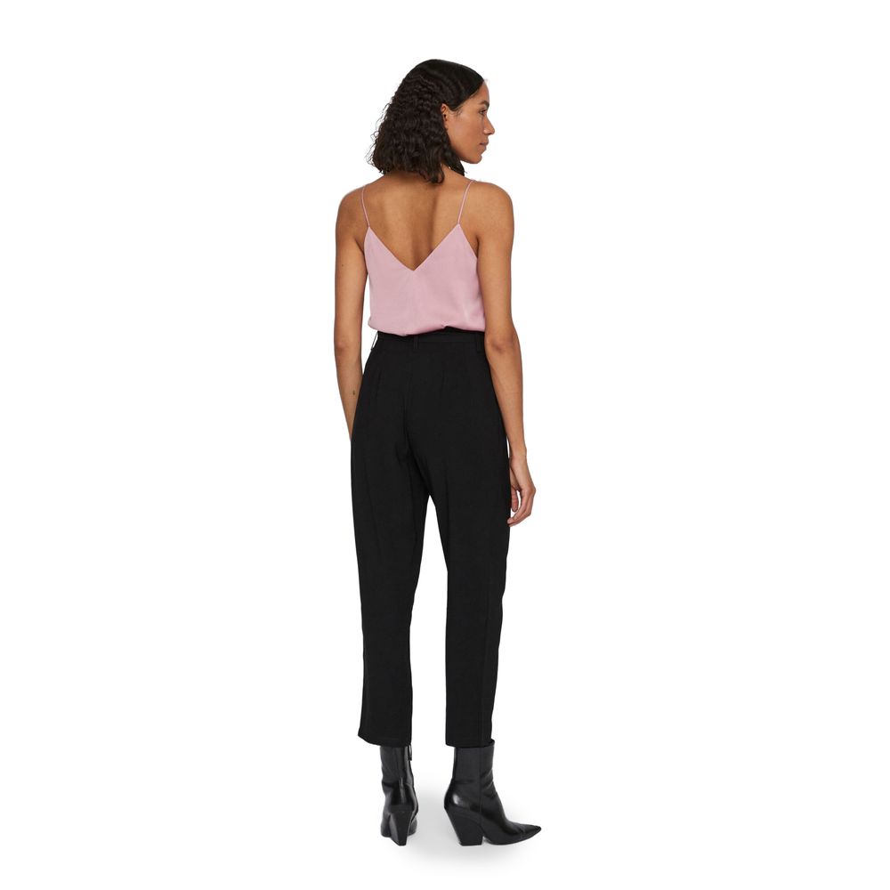 Vila Clothes Black Viscose Cropped Pant by Vila Clothes