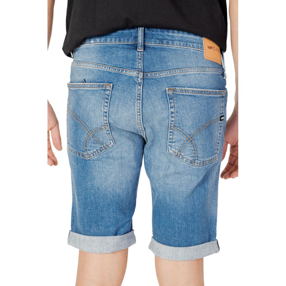Short en coton bleu gaz