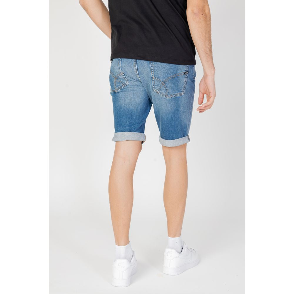 Short en coton bleu gaz