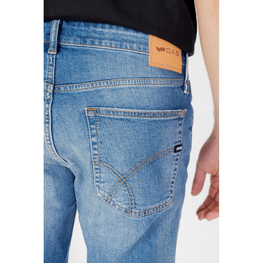 Short en coton bleu gaz