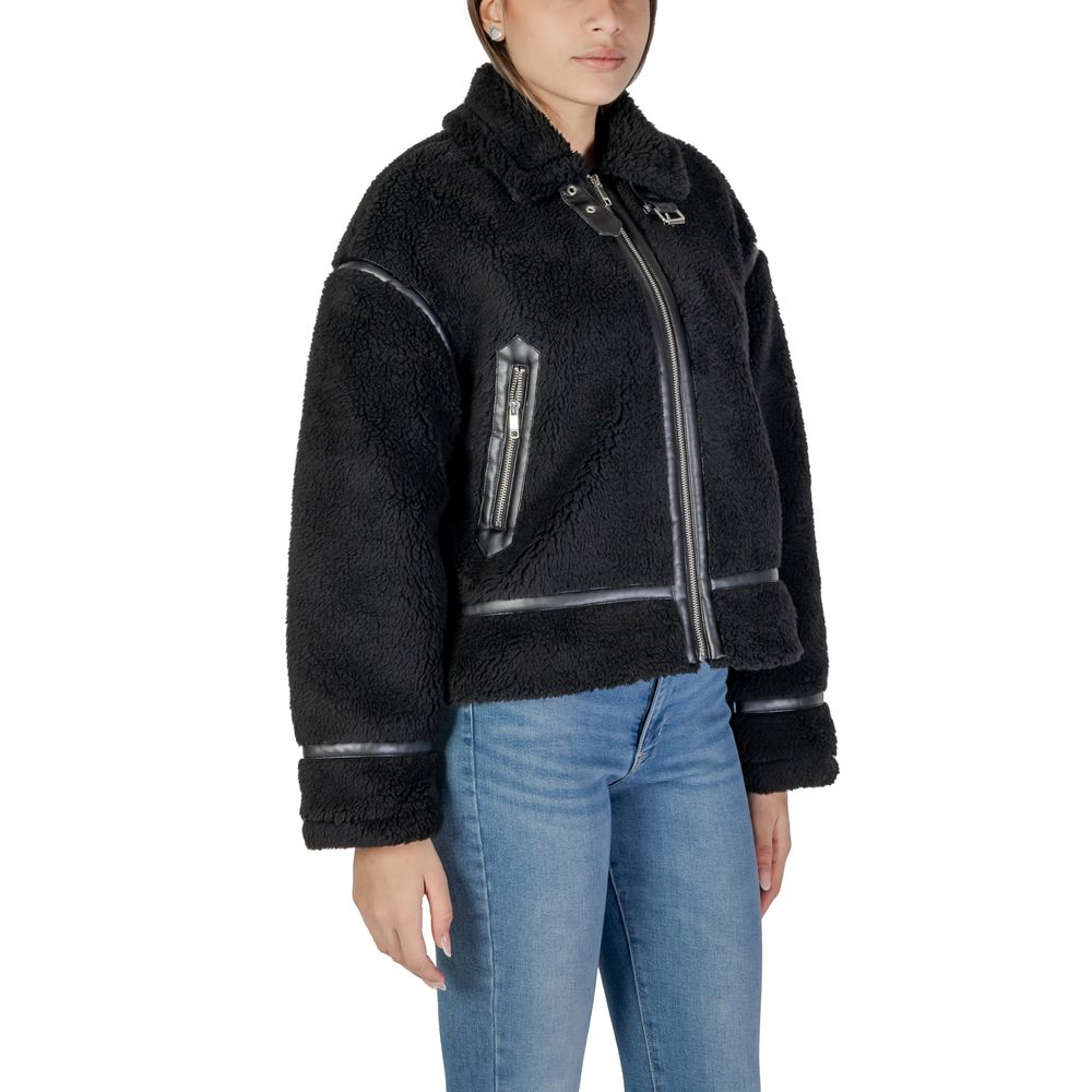 Manteau en polyester noir uniquement