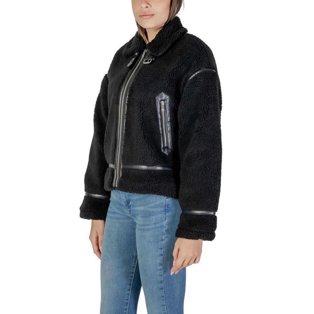 Manteau en polyester noir uniquement