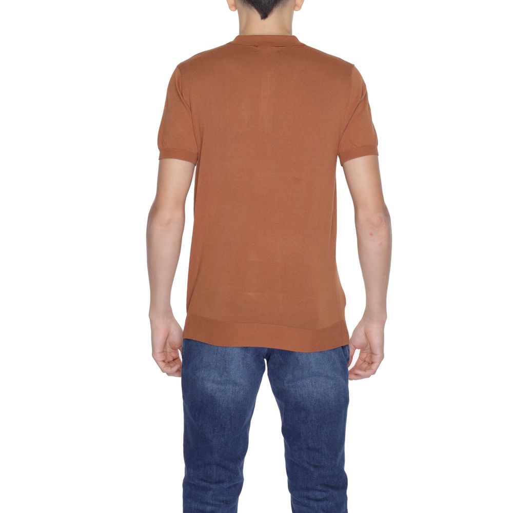 Polo en viscose marron Gianni Lupo