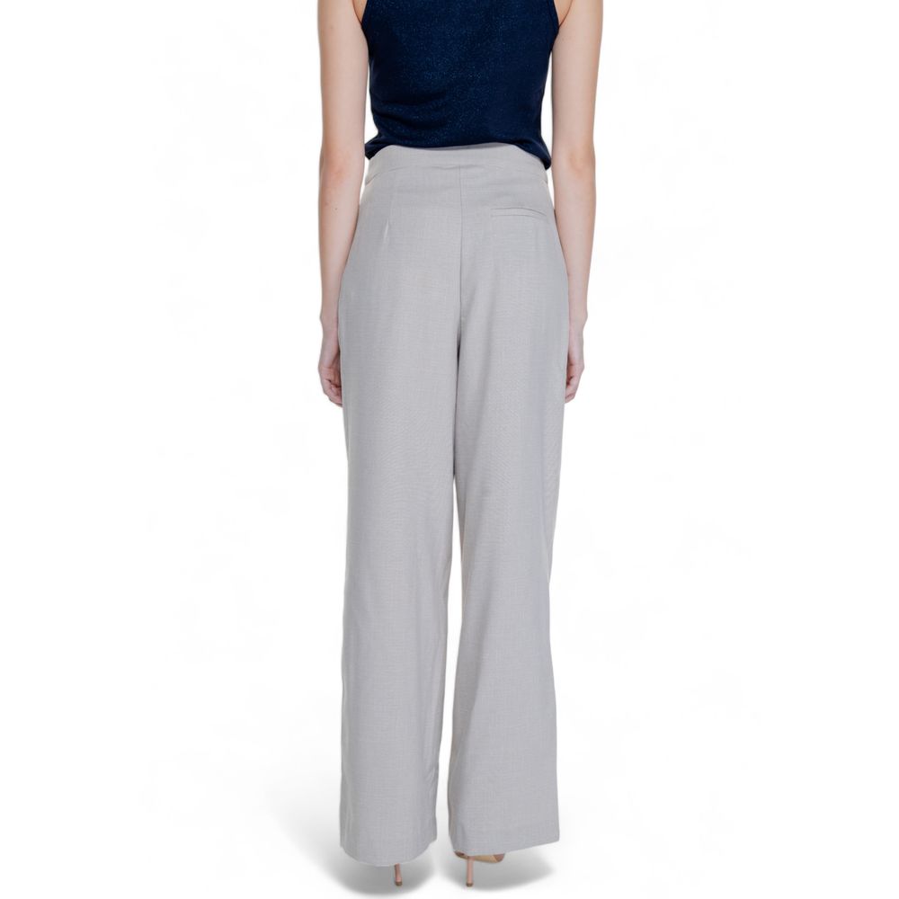 Pantalon en polyester beige Vila Clothes