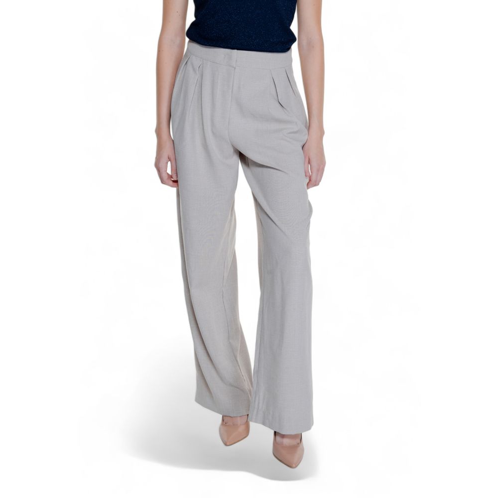 Pantalon en polyester beige Vila Clothes