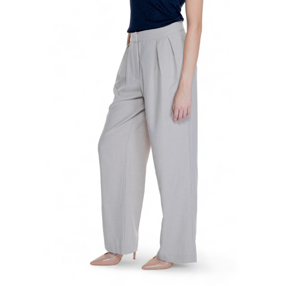 Pantalon en polyester beige Vila Clothes
