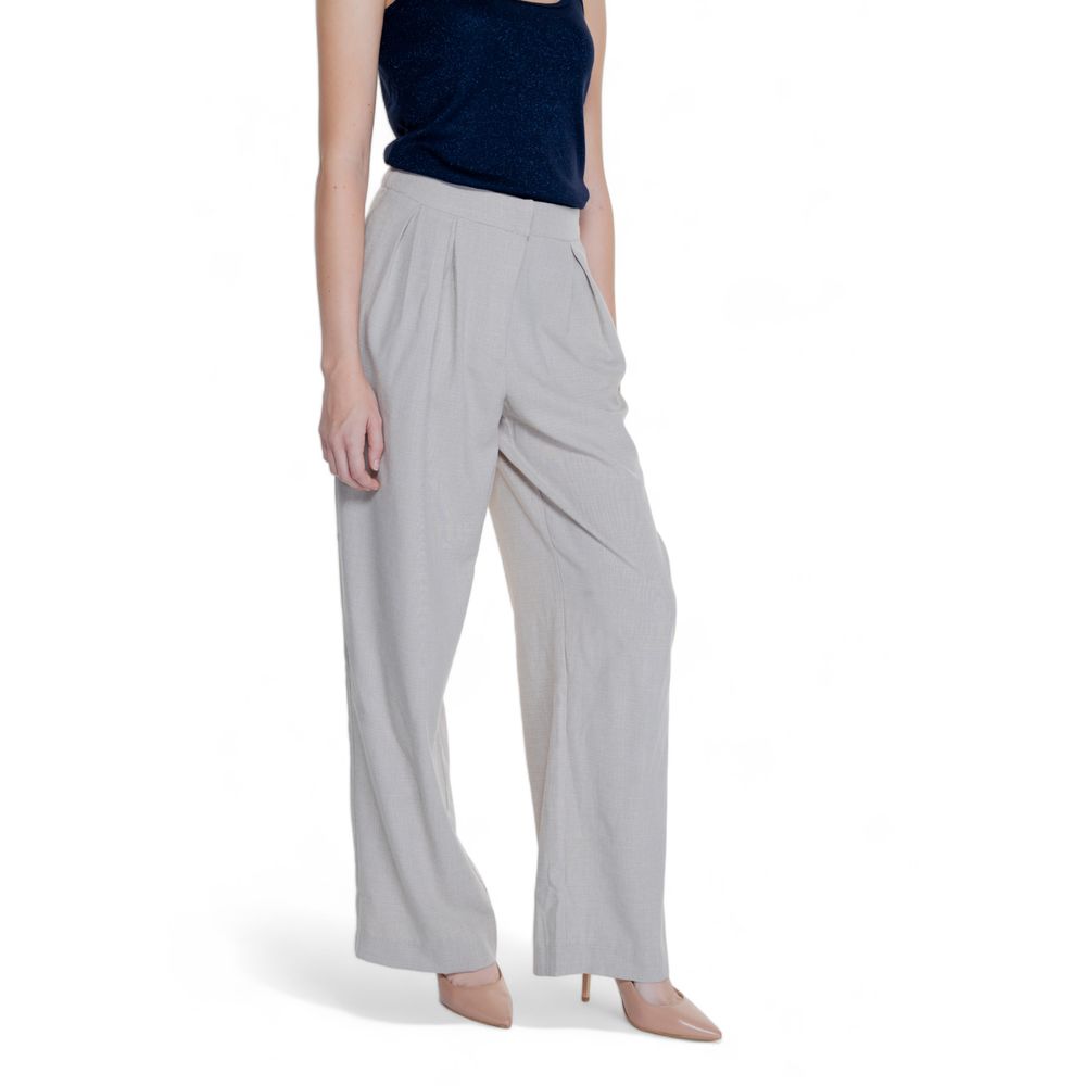 Pantalon en polyester beige Vila Clothes