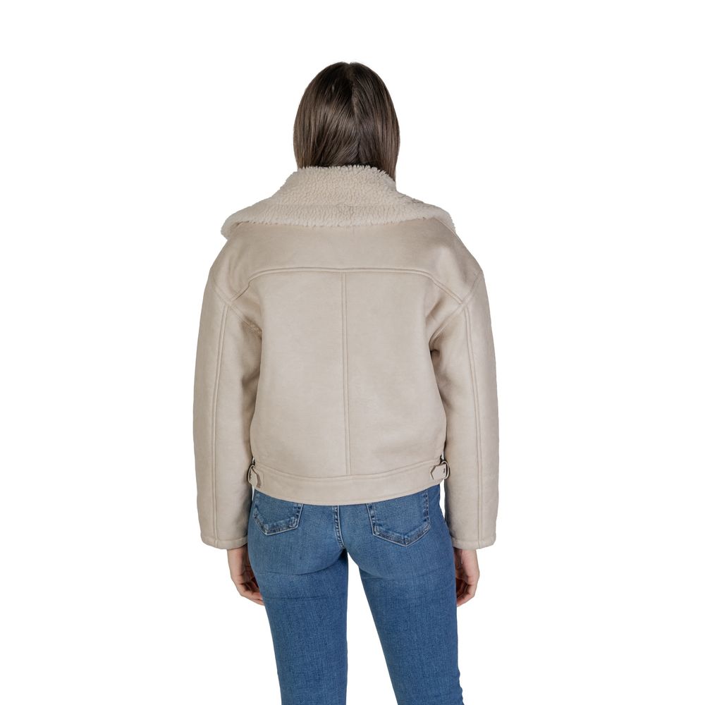 Vestes et manteaux en cuir artificiel beige Vila Clothes