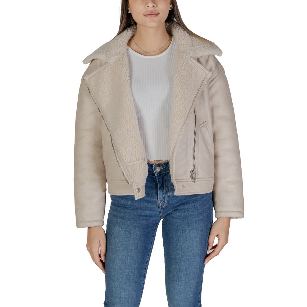 Vestes et manteaux en cuir artificiel beige Vila Clothes