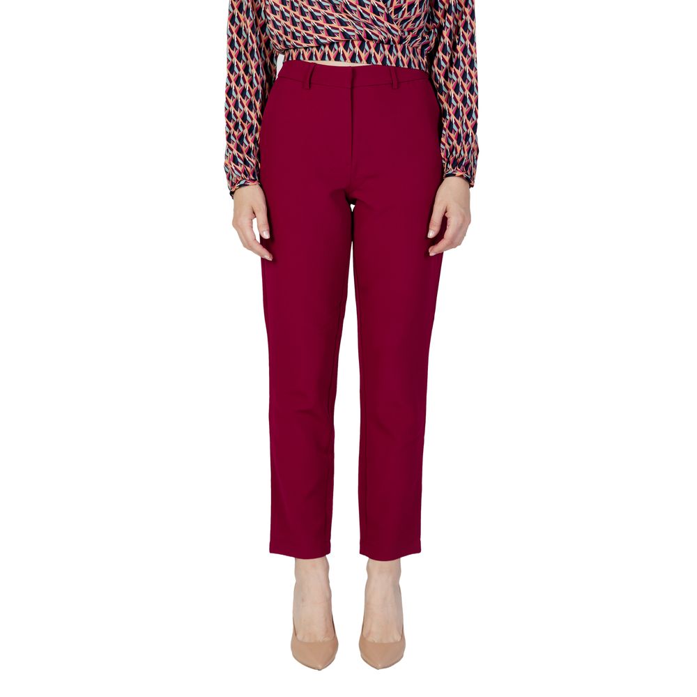 Vila Clothes Bordeaux Polyester Pant by Vila Clothes