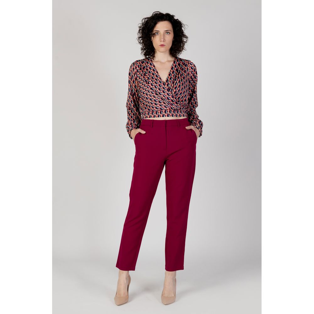 Vila Clothes Bordeaux Polyester Pant by Vila Clothes
