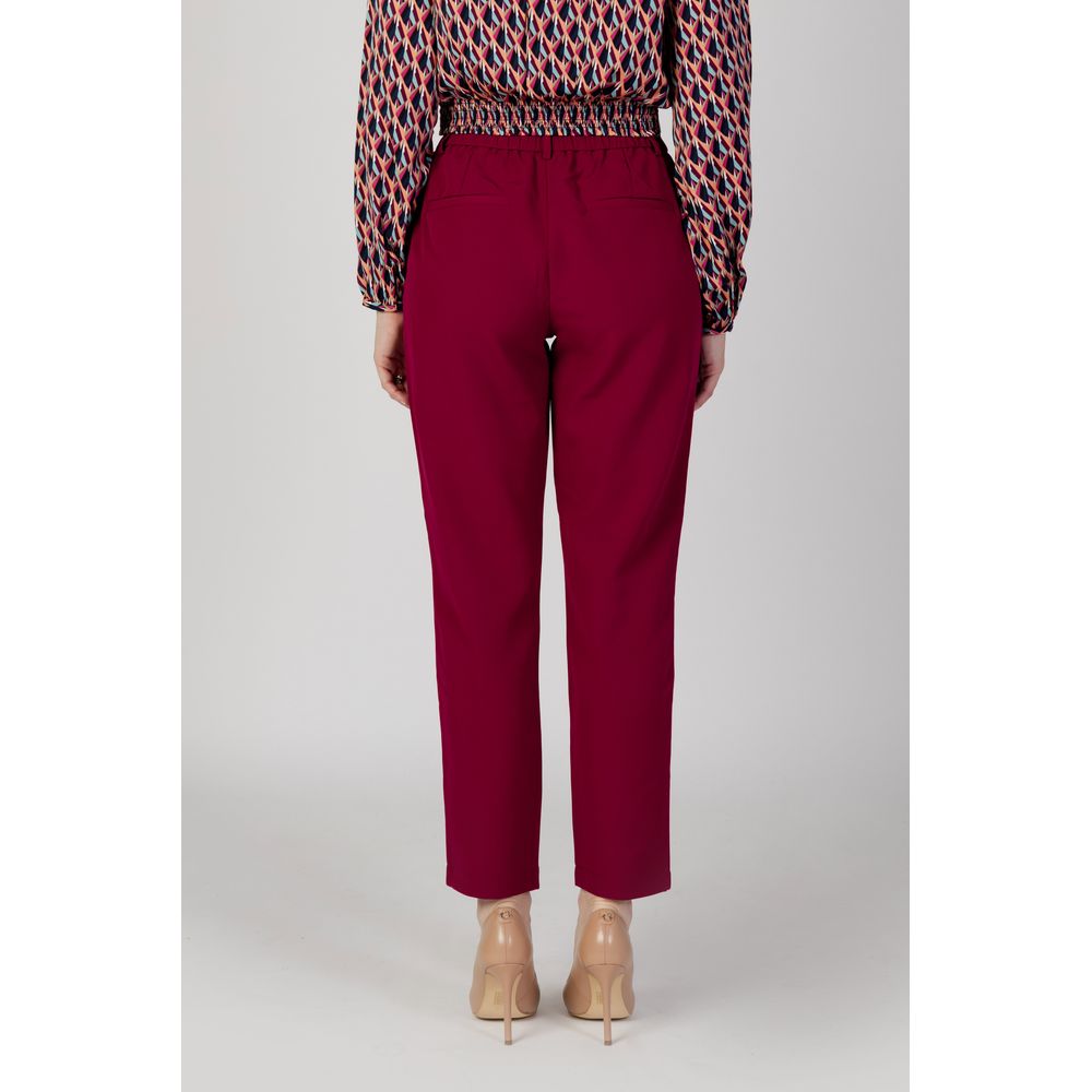Vila Clothes Bordeaux Polyester Pant by Vila Clothes