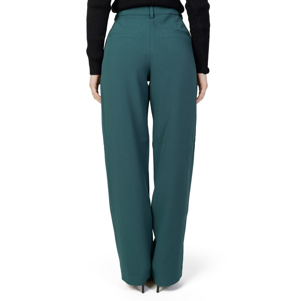 Vila Clothes Green Recycled Polyester Pant by Vila Clothes