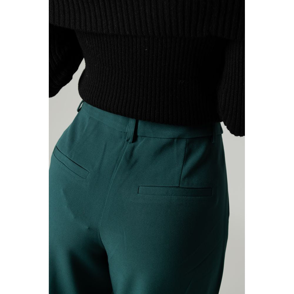Vila Clothes Green Recycled Polyester Pant by Vila Clothes