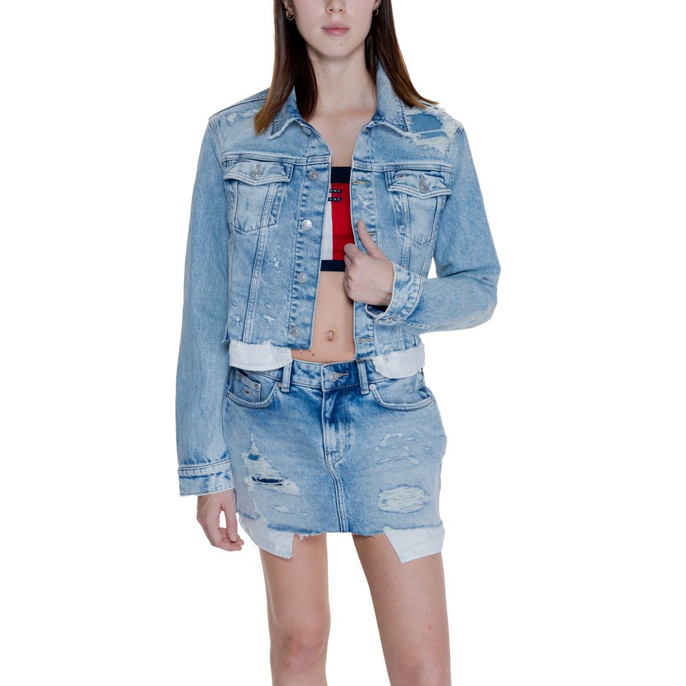 Vestes et manteaux en coton recyclé bleu clair Tommy Hilfiger Jeans