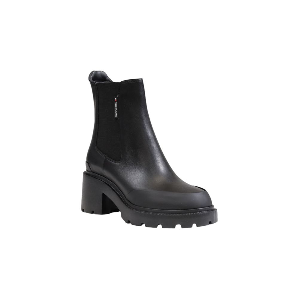 Tommy Hilfiger Jeans Black Leather Ankle by Tommy Hilfiger Jeans