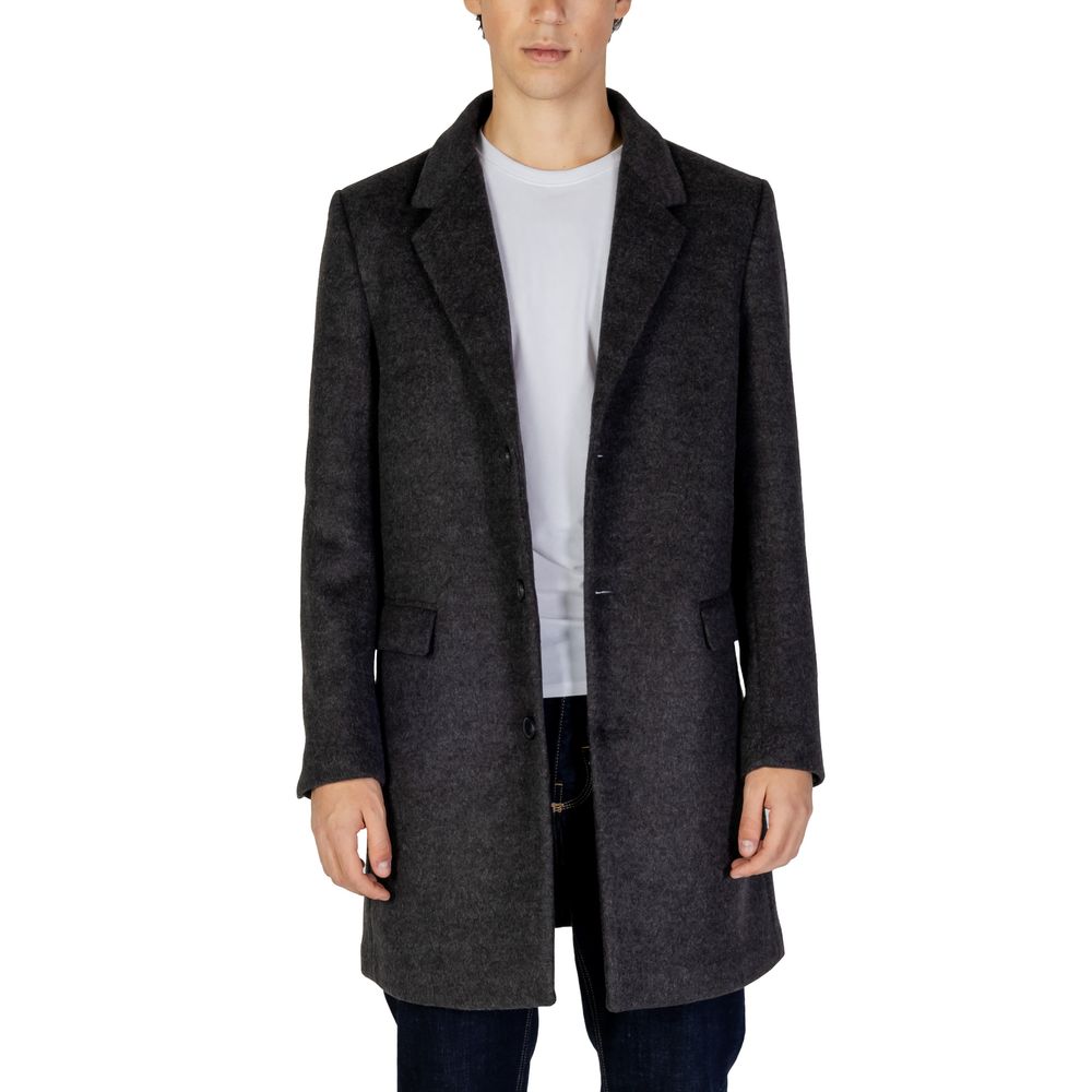 Antony Morato Gray Polyester Coat by Antony Morato