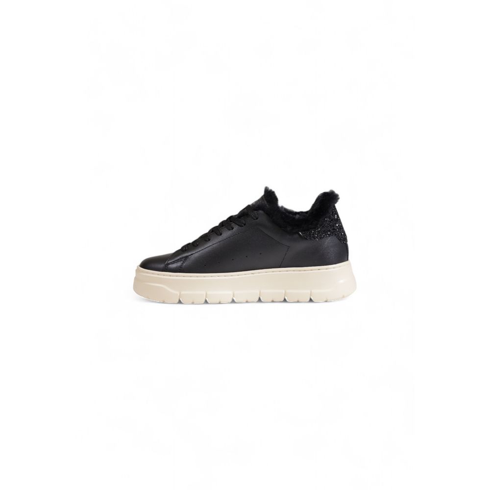 Crime London Black Leather Sneaker by Crime London