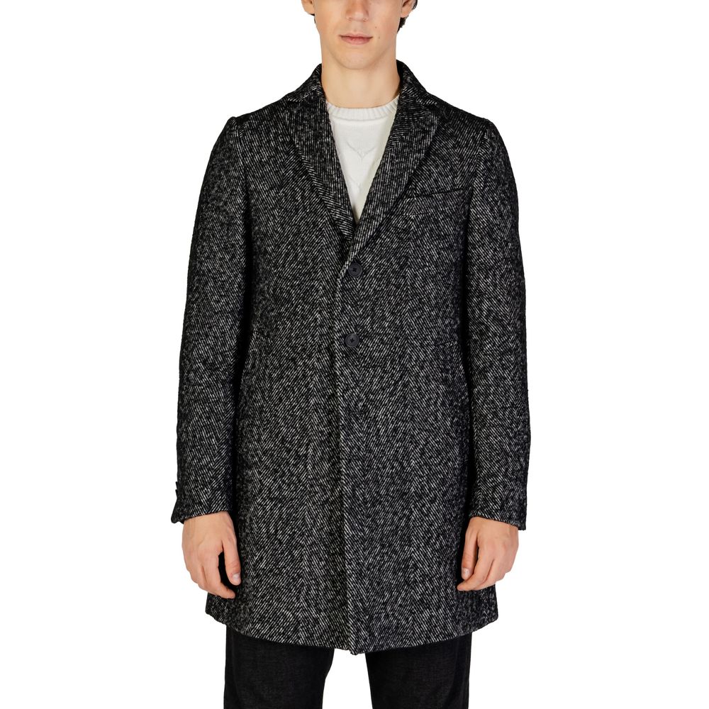 Hamaki-Ho Black Polyester Coat by Hamaki-Ho