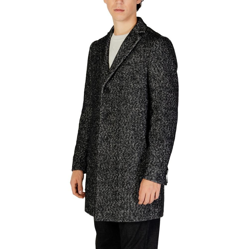 Hamaki-Ho Black Polyester Coat by Hamaki-Ho