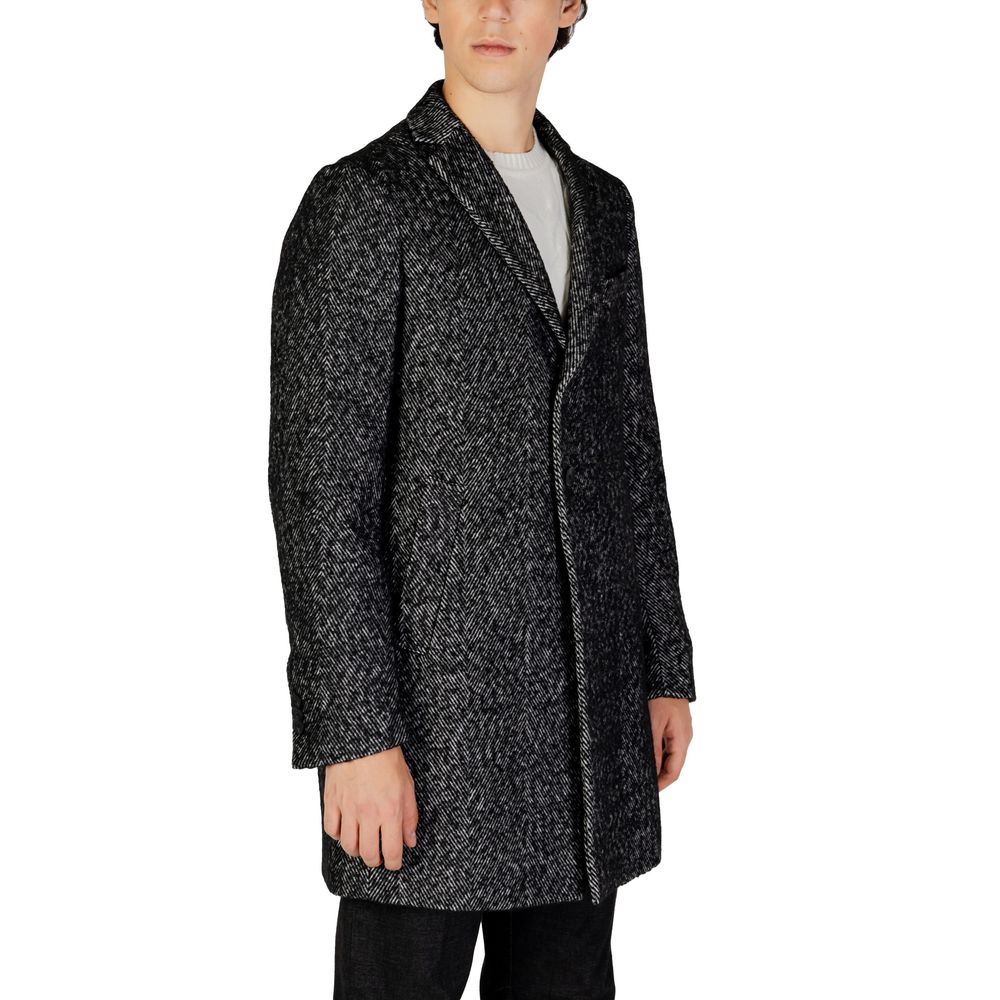 Hamaki-Ho Black Polyester Coat by Hamaki-Ho