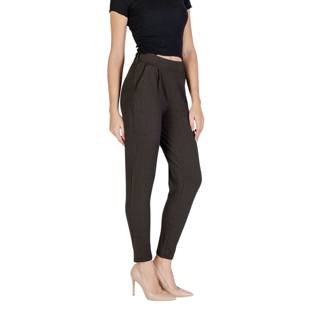 ICHI Brown Polyester Pant by ICHI