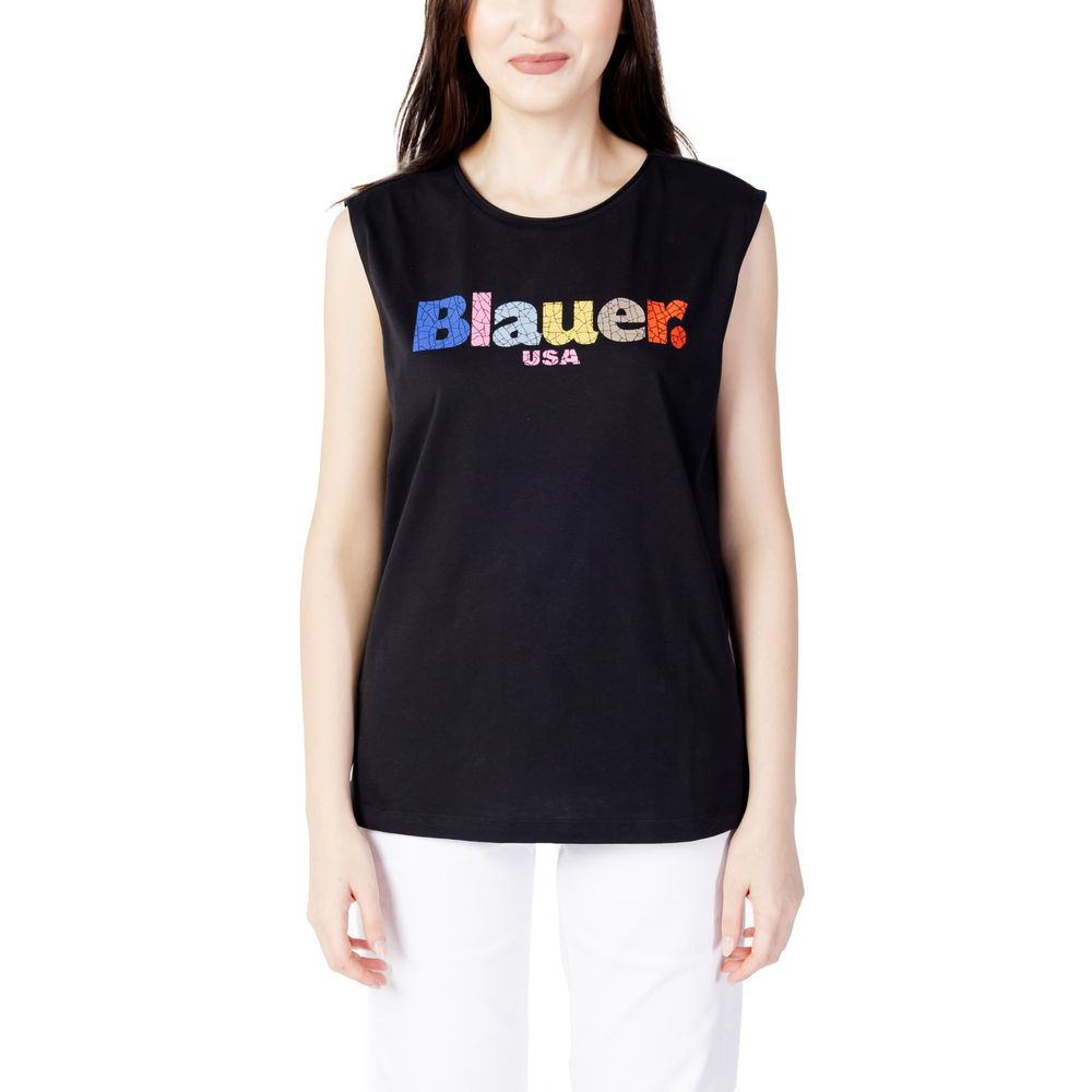 T-shirt en coton bleu noir