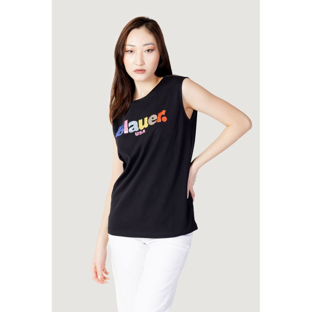T-shirt en coton bleu noir