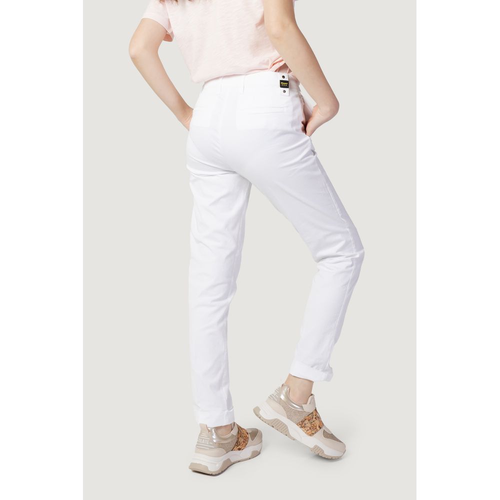Blauer White Cotton Pant by Blauer