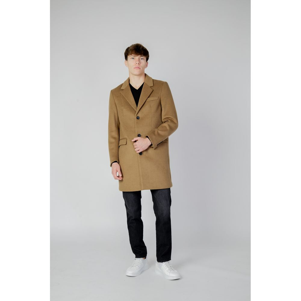 Antony Morato Beige Polyester Coat by Antony Morato