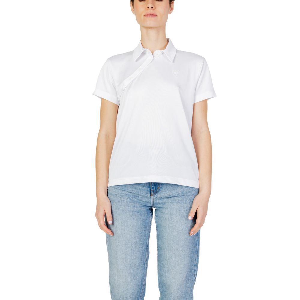 Blue White Polyester T-Shirt