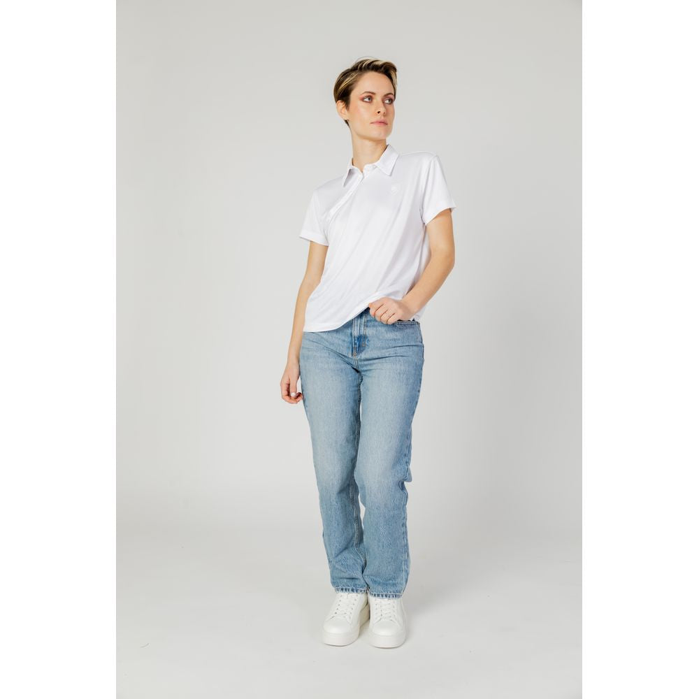 Blue White Polyester T-Shirt