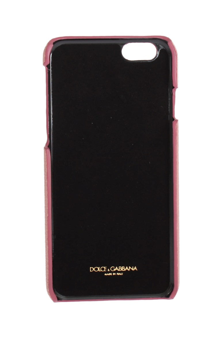 Coque de téléphone Dolce & Gabbana Chic en cuir rose ornée de cœurs