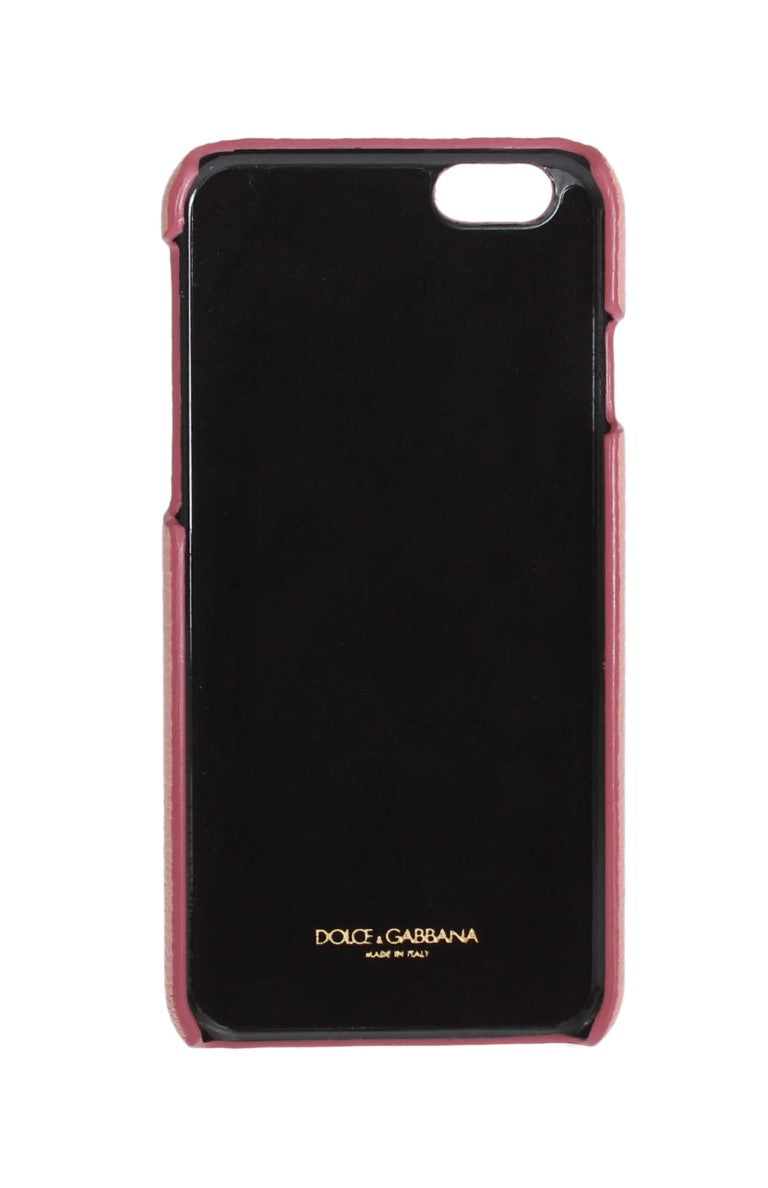 Coque iPhone en cuir rose Dolce & Gabbana Chic avec cristaux