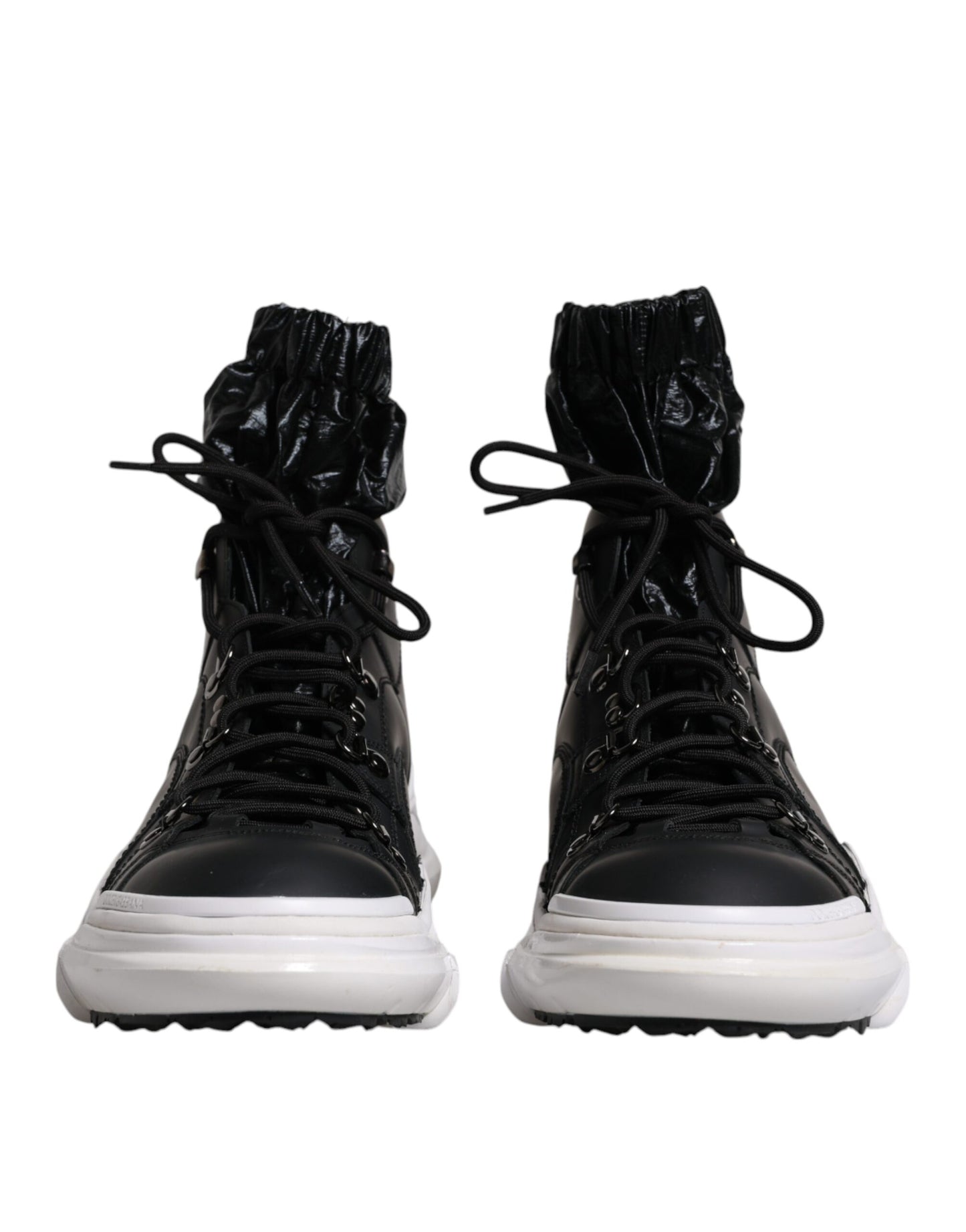 Dolce & Gabbana Black Nylon Galileo High Top Sneakers Shoes by Dolce & Gabbana