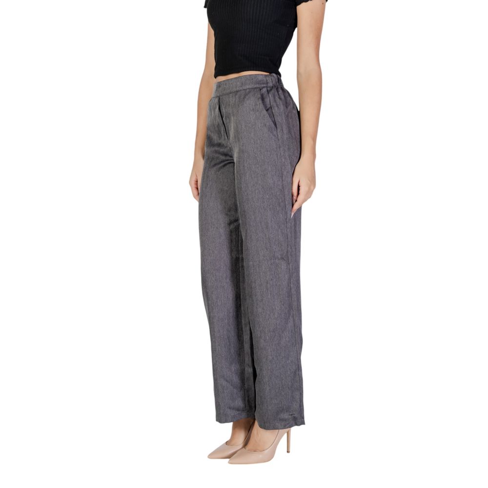 Jacqueline De Yong Gray Polyester Pant by Jacqueline De Yong