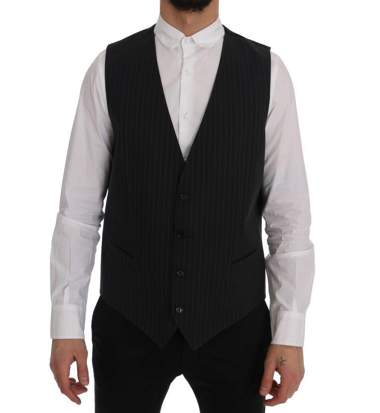 Gilet élégant à rayures grises pour homme Dolce & Gabbana